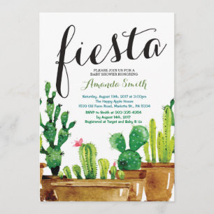 Saftig kaktus fiesta baby shower-inbjudan inbjudningar