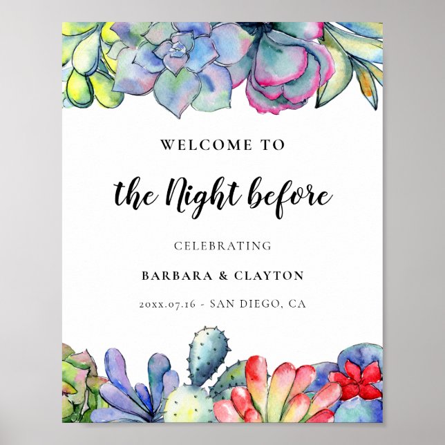 Saftig kaktus Välkommen till natten före Poster (Framsidan)