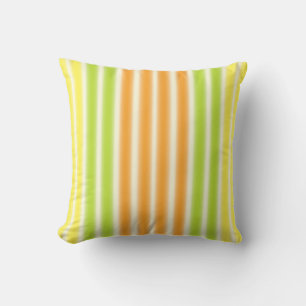 Saftig Lemon Lime Och Orange Citrus Frukt Ränder Kudde