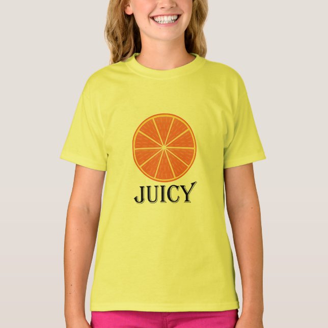 Saftig Orange - Flickors Grundläggande T-Shirt (Framsida)