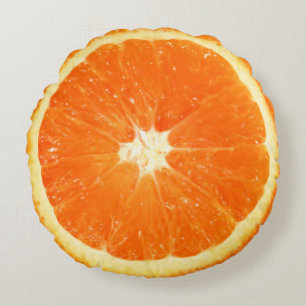 Saftig orange skiva för frukt rund kudde
