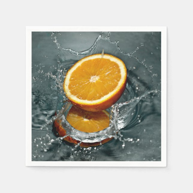 Saftig positiv orange för vitaminstämning    pappersservett (Framsidan)