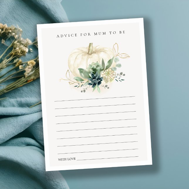 Saftig Pumpa Råd Till Blivande Mamma Baby Shower Tilläggskort (Skapare uppladdad)