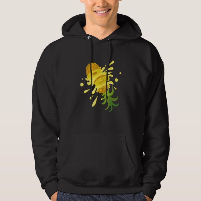 Saftig Retro Swinger Upp-och-ned-vänd Ananas Hoodie (Framsida)