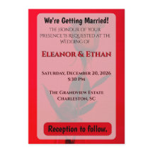 Saftig Röd Monokrom Enkel Ros Går Kraftigt Bröllop