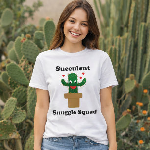 Saftig Snuggle Squad Söt Kawaii Kaktus Kärlek T Shirt