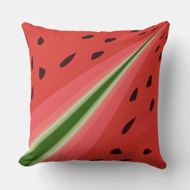 Saftig utsökt mogen vattenmelon med frö Design Kudde (Framsida)