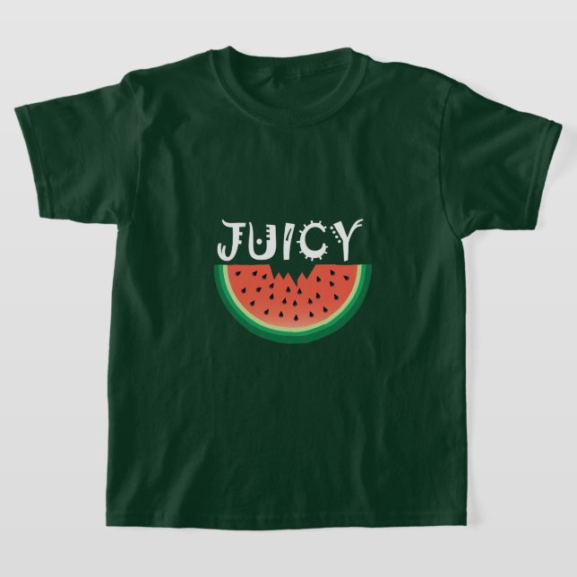 Saftig vattenmelon - Grundläggande t-shirt för fli (Laydown)