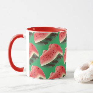 Saftig Vattenmelon Mönster: Sommar Frukt Design Mugg