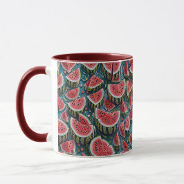 Saftig Vattenmelon Mönsterdesign 1 Mugg