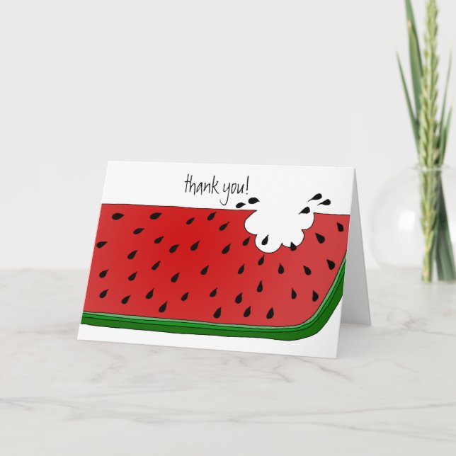 Saftig vattenmelon tack kort (Framsida)