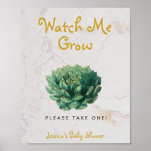 Saftig Watch Me Grow Baby Shower Botanisk