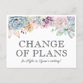 Saftiga blommor Nytt datum för bröllop Meddelande Vykort