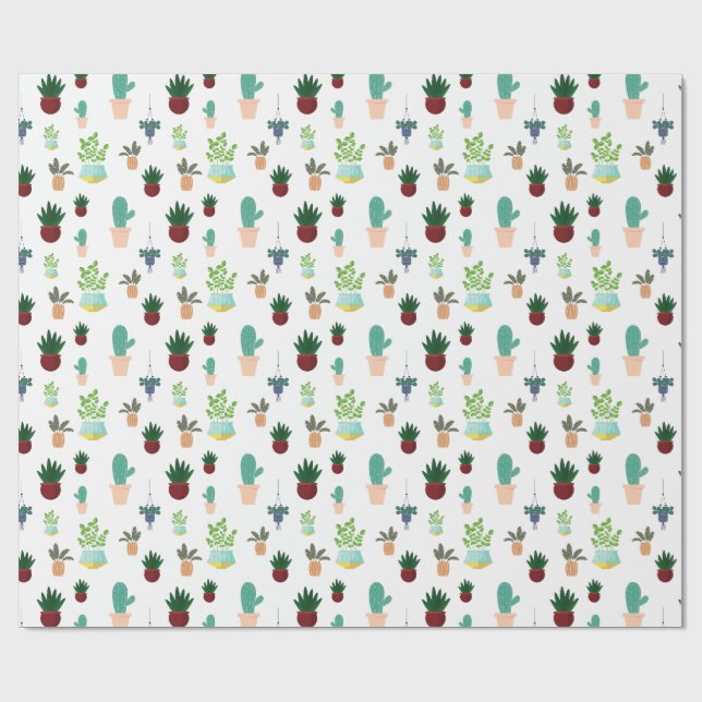 Saftiga kaktusar omslagspapper presentpapper (Platt)