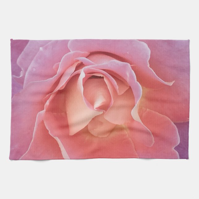 Saftiga rosa rosor kökshandduk (Horisontell)
