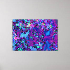 Saftiga Sedumblommor i Turkos, Magenta och Blå Canvastryck