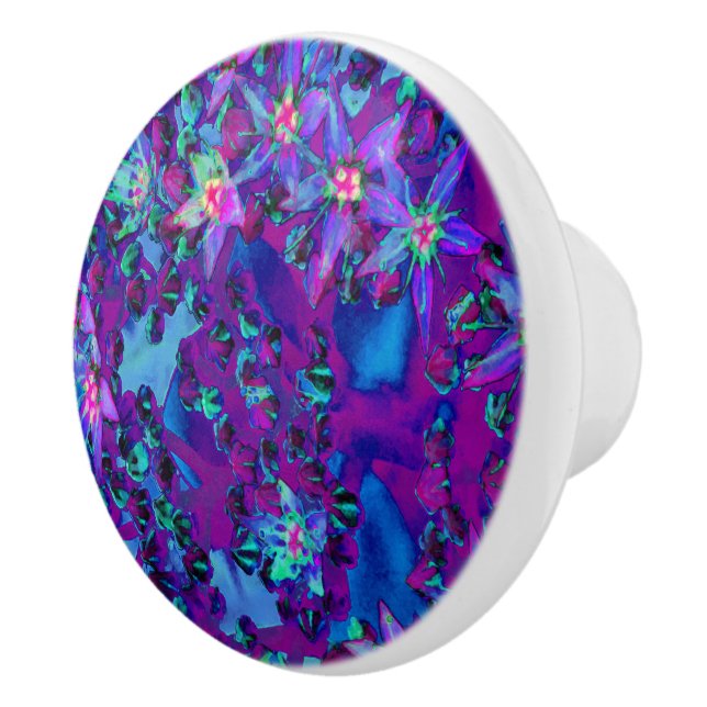 Saftiga Sedumblommor i turkos, magenta och blå Knopp (Höger)