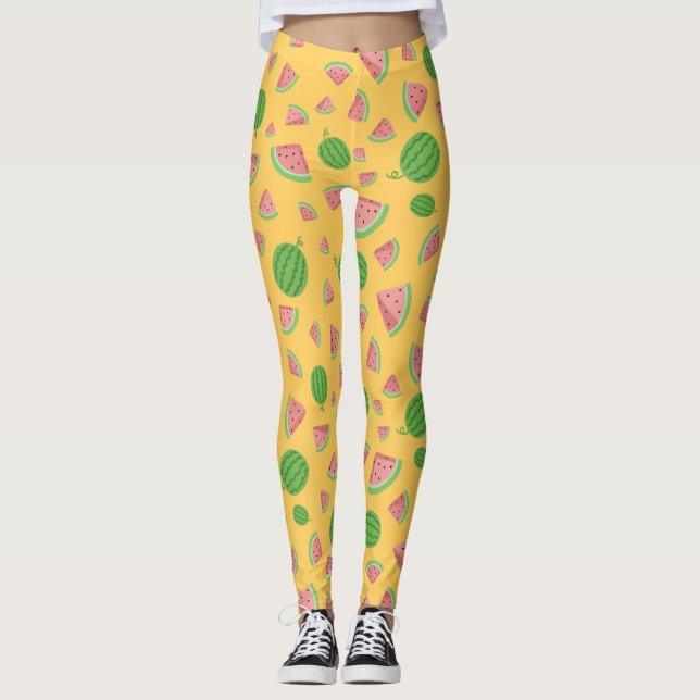 Saftiga sommarvattenmelonleggings leggings (Framsida)