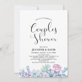 Saftiga Växter Bröllopsdusch Inbjudan för Par