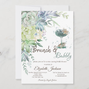 Saftiga växter Cocktail Brunch & Bubbeldryck Inbjudningar