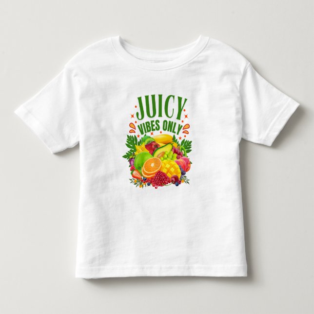 Saftiga Vibrationer Endast: Färsk Frukt & Hälsosam T Shirt (Framsida)