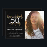 såg aldrig så bra fotofödelsedagsinbjudan<br><div class="desc">Jag såg aldrig så bra fotofödelsedagsinbjudan. Modern mönstertextmonokrom och guld-effektdesign. kan redigera talet till kostym oavsett åldersdel i en samling.</div>