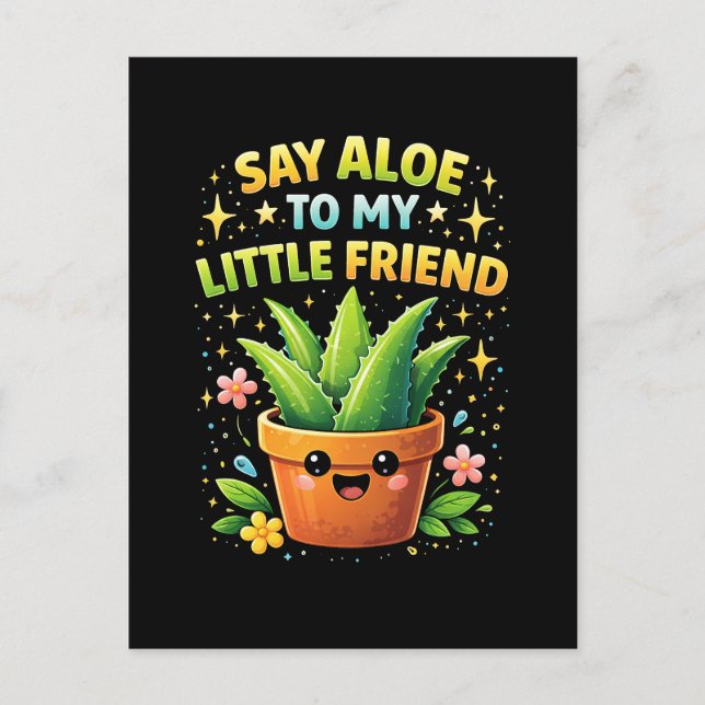 Säg Aloe till min lilla vän Vykort (Framsida)