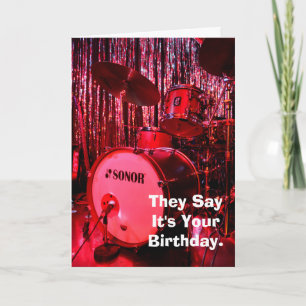 Säg att det är ditt födelsedagskort Drummer Card Kort