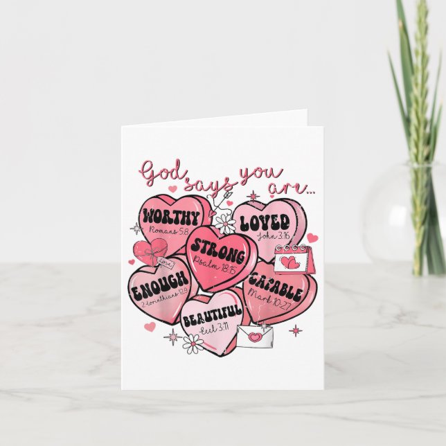 Säg att du är Candy Heart Valentines day Girl Wo Kort (Framsida)