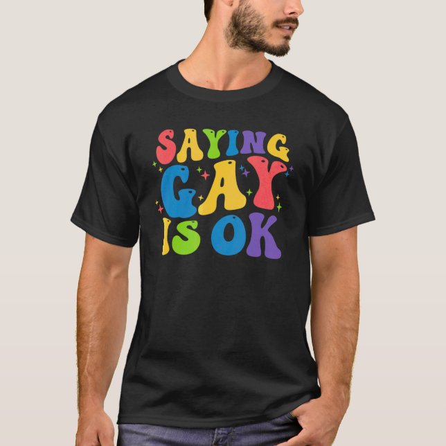 Säg att Gay är okej Florida Gay pride Rainbow Lgbt T Shirt (Framsida)