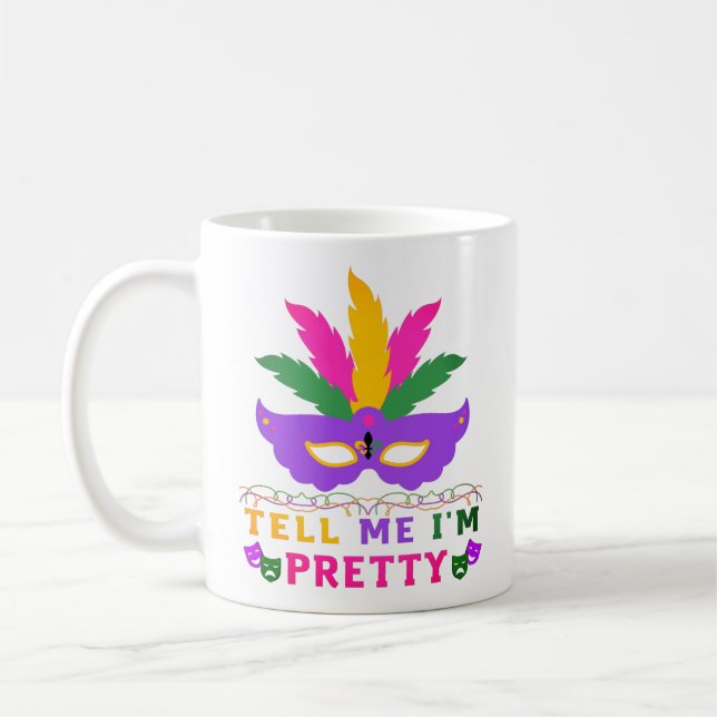 Säg att jag är Söt Mardi Gras Festival Kaffemugg (Vänster)