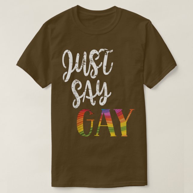 Säg bara att det är okej att säga Gay LGBTQ Florid T Shirt (Design framsida)
