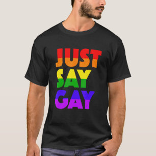 Säg bara Gay Lgbtq+ Gay pride Rainbow T Shirt