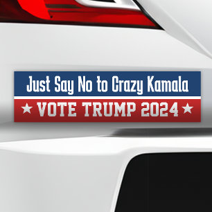Säg bara nej till Crazy Kamala Pro Donald Trump 20 Bildekal