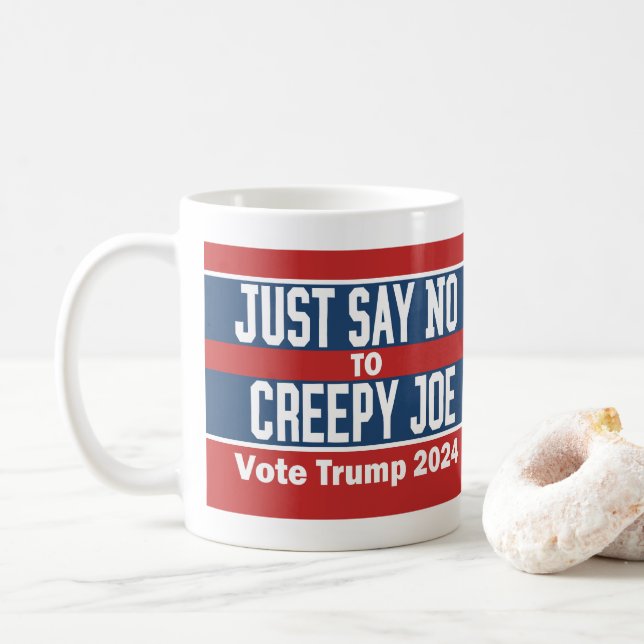 Säg bara nej till Creepy Joe Pro Donald Trump 2024 Kaffemugg (Med munk)