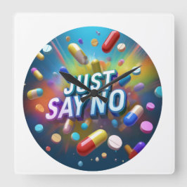 Säg bara nej till droger fyrkantig klocka