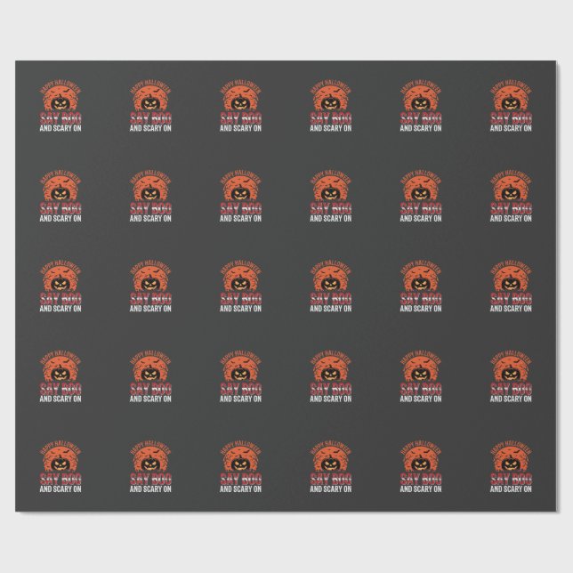 Säg Boo Halloween Pumpa Design_1 Presentpapper (Platt)
