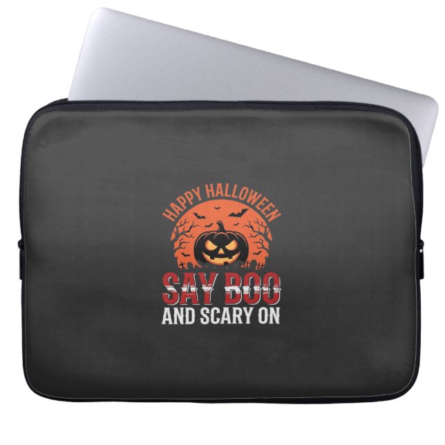 Säg Boo Halloween-pumpadesign_1 Laptop Fodral (Framsidan)