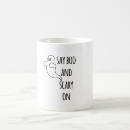 Säg Boo och skygga på - lustig Halloween Kaffemugg