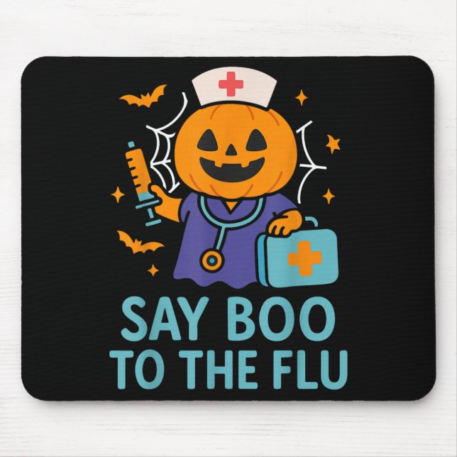 Säg Boo till influensapumpen Halloween-vaccin Musmatta (Framsidan)