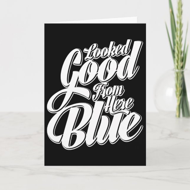 Såg bra ut härifrån blå rolig Softll _1 Kort (Framsida)