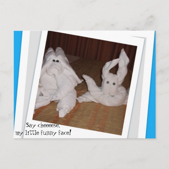 Säg Cheeeseee min lilla lustiga ansikte! Vykort (Framsida)