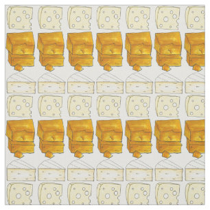 Säg Cheese Cheddar Swiss Brie Cheeses Food Print Tyg