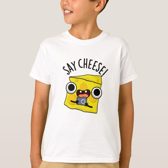 Säg Cheese Funny Photographer Pun T Shirt (Framsida)