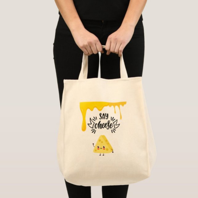 Säg Cheese Livsmedel Tote Bag Tygkasse (Skapare uppladdad)