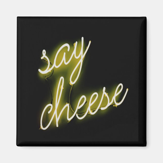 Säg Cheese Neon Ljus Magnet (Framsidan)