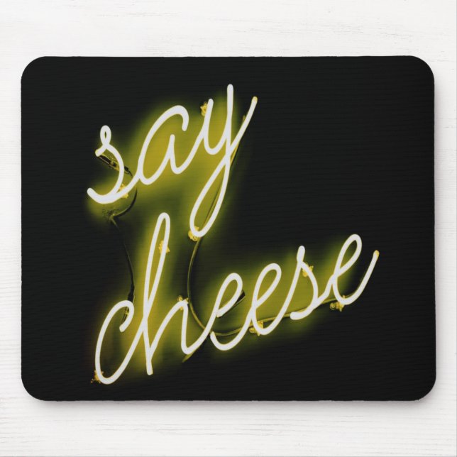 Säg Cheese Neon Ljus Musmatta (Framsidan)