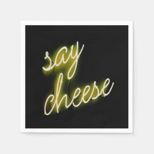 Säg Cheese Neon Ljus Pappersservett