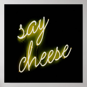 Säg Cheese Neon Ljus Poster