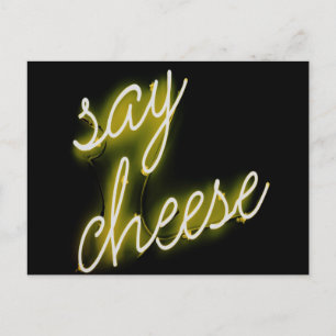 Säg Cheese Neon Ljus Vykort
